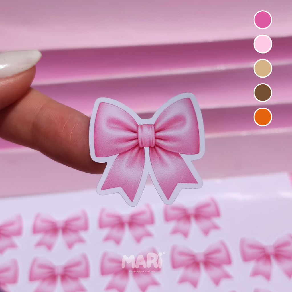 Adesivo Laço Rosa Cute - 3x3 cm / E-commerce / Multiuso | Shopee Brasil