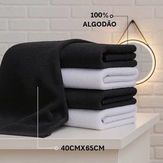Kit 4 Toalhas Profissionais 100% Algodão 40x65cm – Salão, Barbearia e Manicure