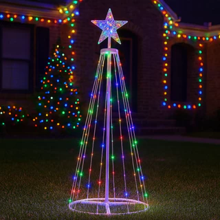 Árvore De Natal Led Jardim 150cm  Bivolt Colorida