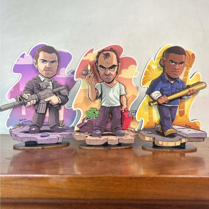 Miniatura GTA 5 Trio Michael de Santa Trevor Philips Franklin Clinton ...