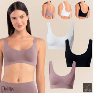 Kit Com 2 Tops Sutia Regata SHE Fitness De Microfibra Sem Costura e Sem Bojo Para Exercicios P ao GG em Oferta na Shopee