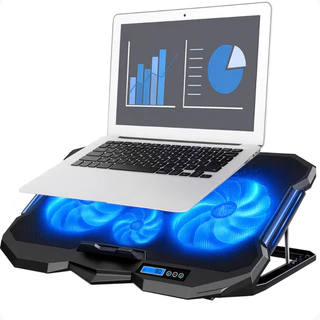 Suporte Notebook Gamer com 1/2/4 Coolers Fans Ventoinhas Potentes Ajuste Velocidade