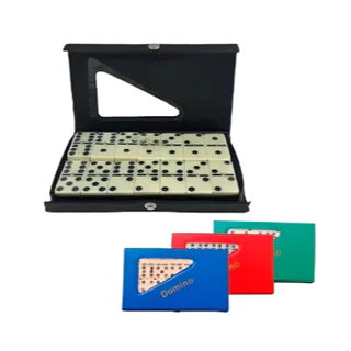 Jogo De Dominó  De Osso Profissional Com 28 Peças Com Estojo De Maleta Com Cores em Oferta na Shopee