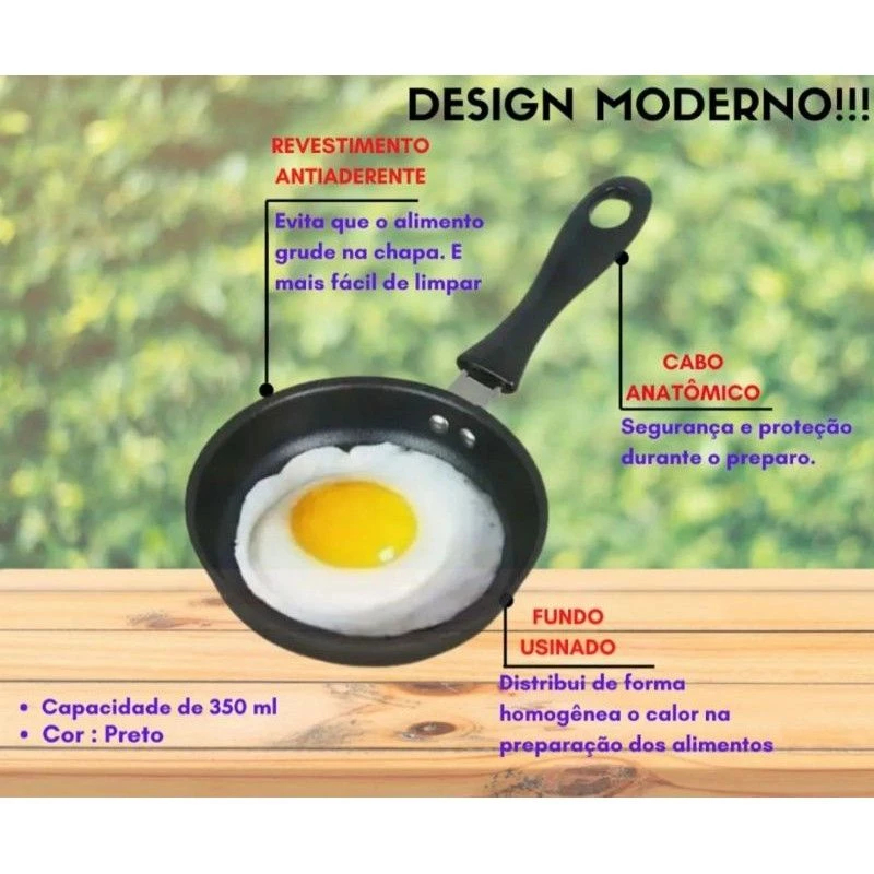Frigideira Antiaderente 12cm Tamanho Ideal 1 Ovo Não Gruda | Shopee Brasil