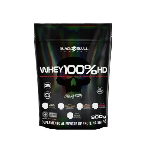 Whey 100% Hd Refil 900g Black Skull — foto 1 — Achou Levou Brasil