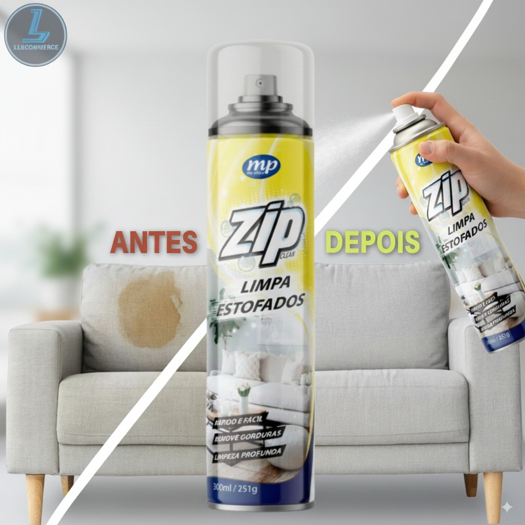 Espuma de Limpeza Zip Clean para Estofados – Sofá, Banco de Carro e ...