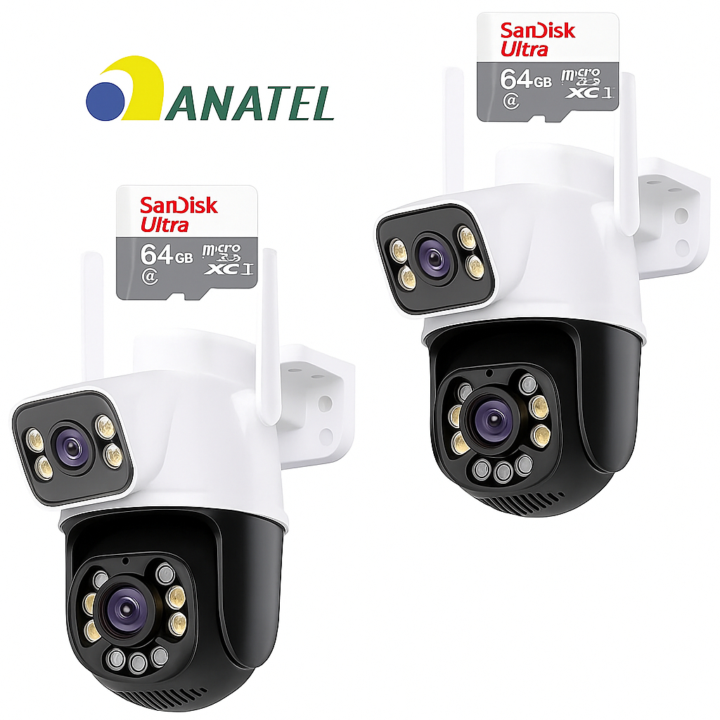 Kit 2 Câmera ip Wifi Full HD 4K 8mp Prv Dágua Externa Ptz 360° Rotativa ...