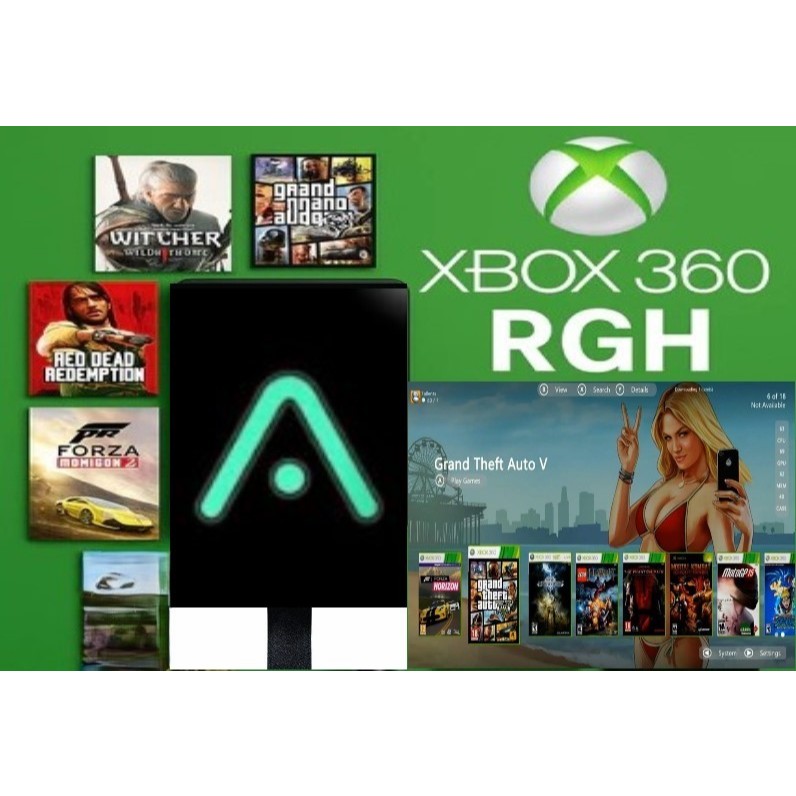 HD interno 500GB com case Xbox 360 RGH/Aurora 246 títulos XBox 360 ...