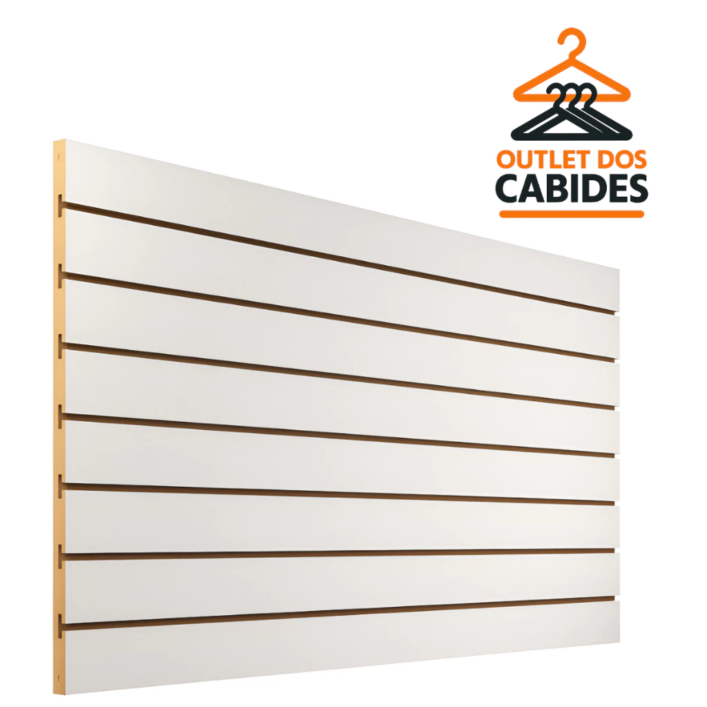 Painel Canaletado MDF 1,20x0,60 Branco Premium com Canaletas | Expositor de Parede para Loja Profissional