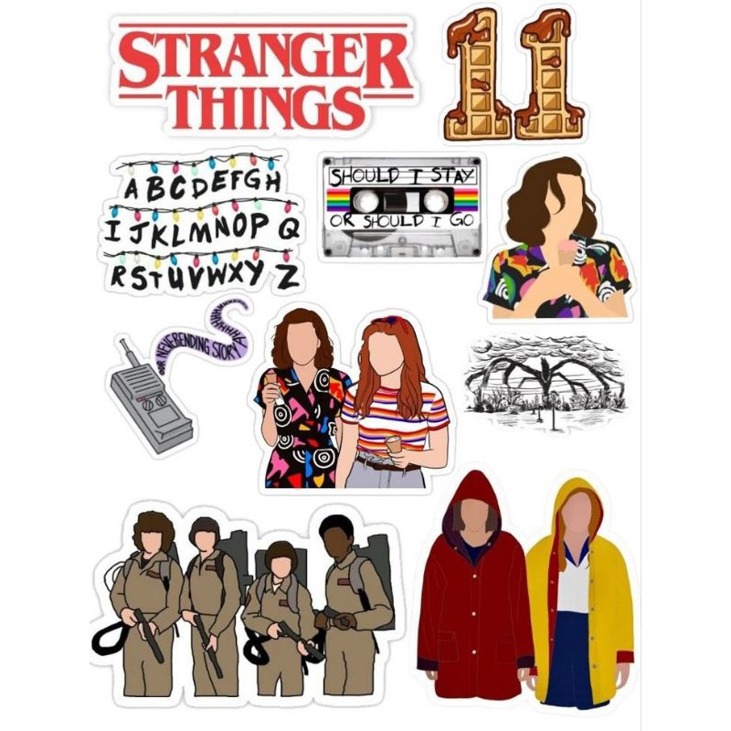 KIT 30 ADESIVOS/AUTOCOLANTES STRANGER THINGS RESISTENTES A ÁGUA ...