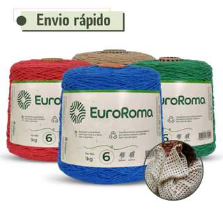Barbante Euroroma 1kg Fio 6 Linha de Crochê Diversas Cores Tricô Envio Rápido em Oferta na Shopee