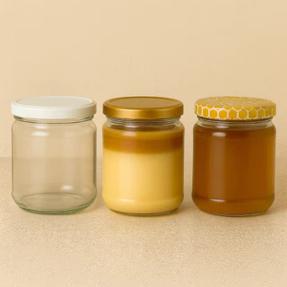 Kit Potes De Vidros 240ml Para Pudim Mel Bolo no Pote Doces Brigadeiro Tampas Metálicas