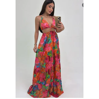 Vestido Longo inspiração em Oferta na Shopee