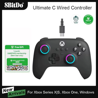 Controle 8BitDo Ultimate Wired RGB Xbox Series X|S PC | Cinza+ GRÁTIS 1 Mês Game Pass