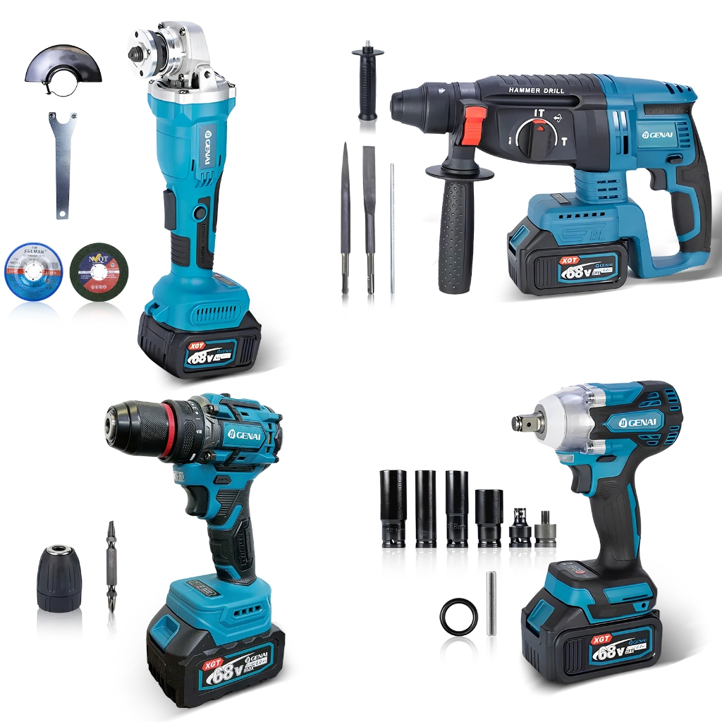 Kit 4 em 1 sem escovas de 68V furadeira de impacto esmerilhadeira