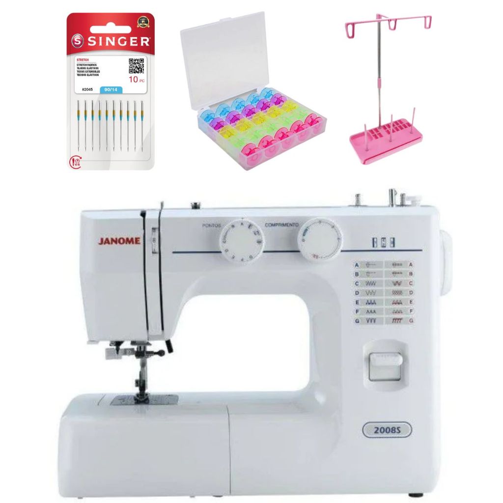 Janome 2008s Máquina De Costura Portátil Com 14 Pontos + BRINDE