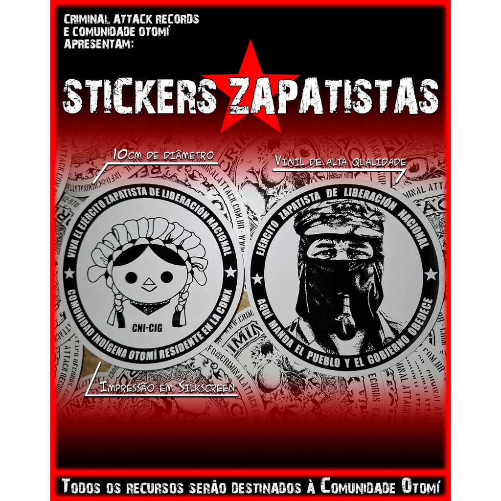 Adesivo EZLN Zapatista - Subcomandante Marcos