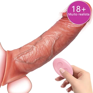 Capa Peniana Vibratória Realista Recarregável Usb，Extensor Peniano Masculino, Brinquedo Sexual