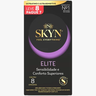 Preservativo SKYN Elite 8 Unidades Ultrafino Sem Látex Sensação de Usar Nada