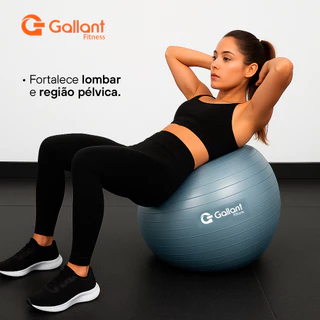 Bola de Pilates 65cm Yoga e Abdominal Com Bomba Gallant (GBP65AECBA-AZ) em Oferta na Shopee
