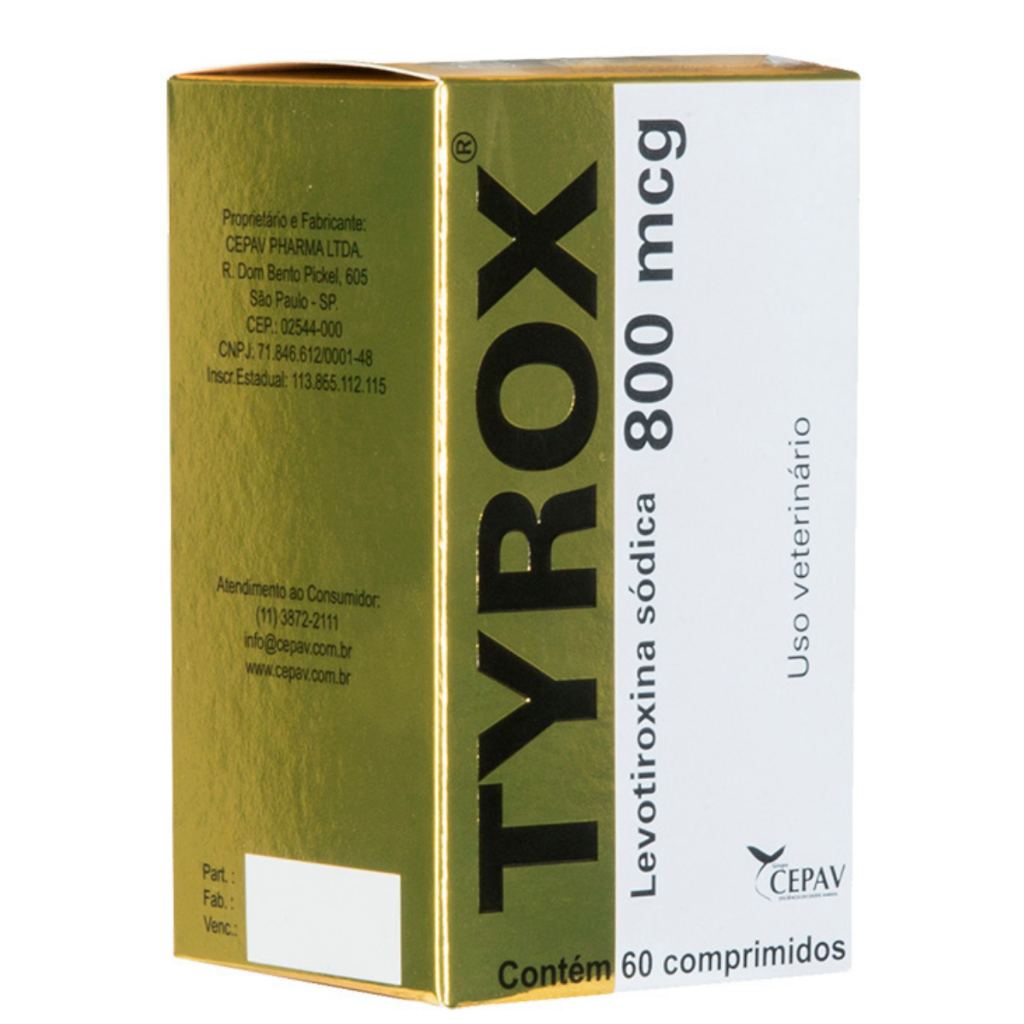 Tyrox 800 mcg Repositor Hormonal Cepav 60 Comprimidos | Shopee Brasil