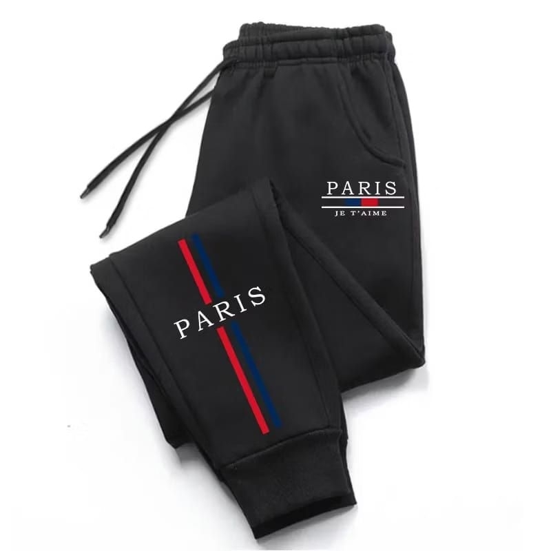 Calça Moletom Streetwear Flanelado Paris Calças Largas Estilo Premium