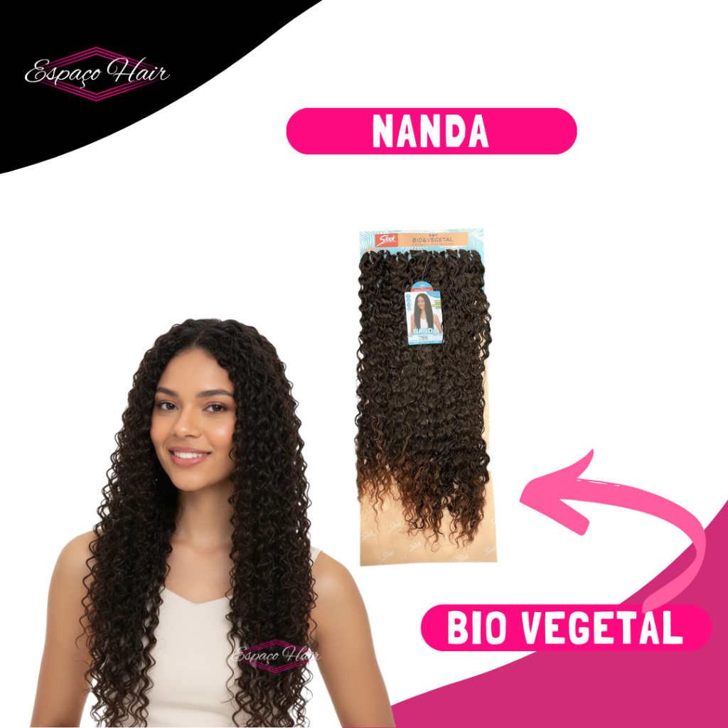CABELO CACHEADO NANDA - BIO FIBRA - SLEEK B&V - 320G - CROCHET