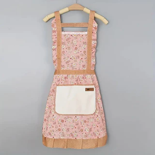 Avental De Princesa Em Renda Floral Com Um Bolso Para Toalhas De Mão À Prova D'água E Resistente Ao Oleo