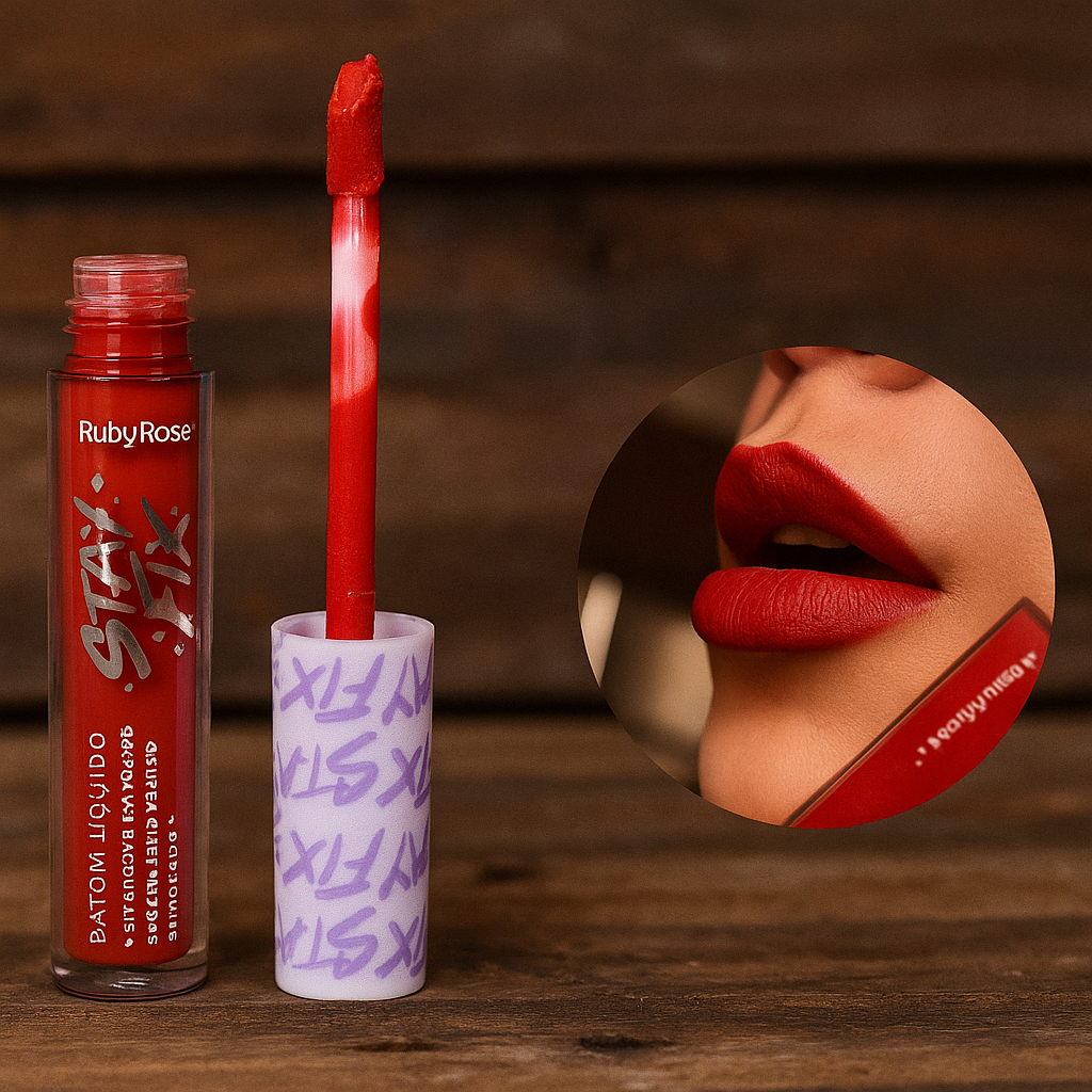 Batom Líquido Matte Stay Fix Ruby Rose HB569 CS60 Electra | Longa ...