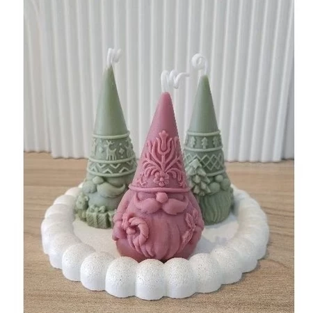 Kit natalino: bandeja + 3 velas papai noel variados / decoração natal/ decoração aesthetic minimalista