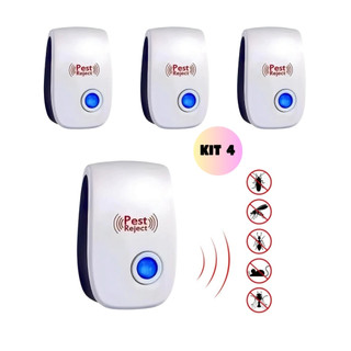 KIT 4 Repelente Eletrônico Ultrassônico Mosca Pernilongos Baratas Morcegos repele e Espanta Ratos