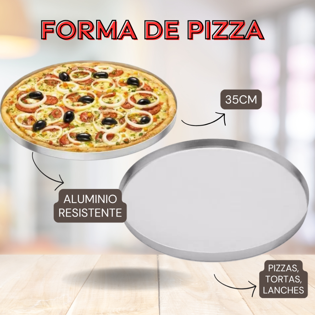 Forma de Pizza para fornos - kit com 1, 2 e 3 - Assar Pães, 