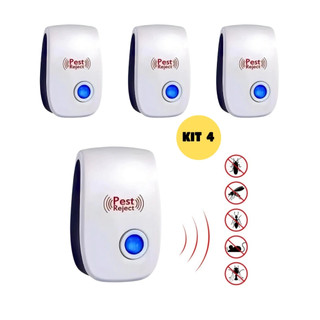 KIT Repelente Eletrônico Ultrassônico Mosca Pernilongos Baratas Morcegos