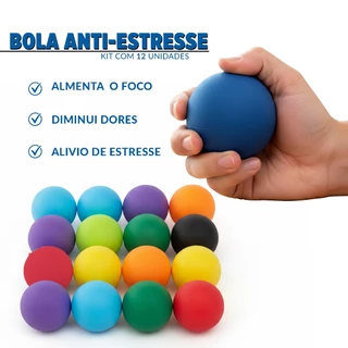 Kit Bolinha Anti Estresse e Ansiedade Bola Fisioterapia Lisa