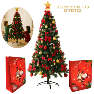 Árvore De Natal Super Cheia Decorada 1,80mt Enfeites de luxo Qualidade Premium Decoração de Natal 2025