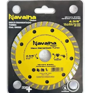 Disco Diamantado Navalha Turbo para Porcelanato – 4.3/8” (110 x 20 mm) Titanium Platina em Oferta na Shopee