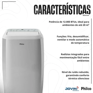 Ar-condicionado Portátil Philco Pac12000qf5 Quente/frio Bc Branco 127V