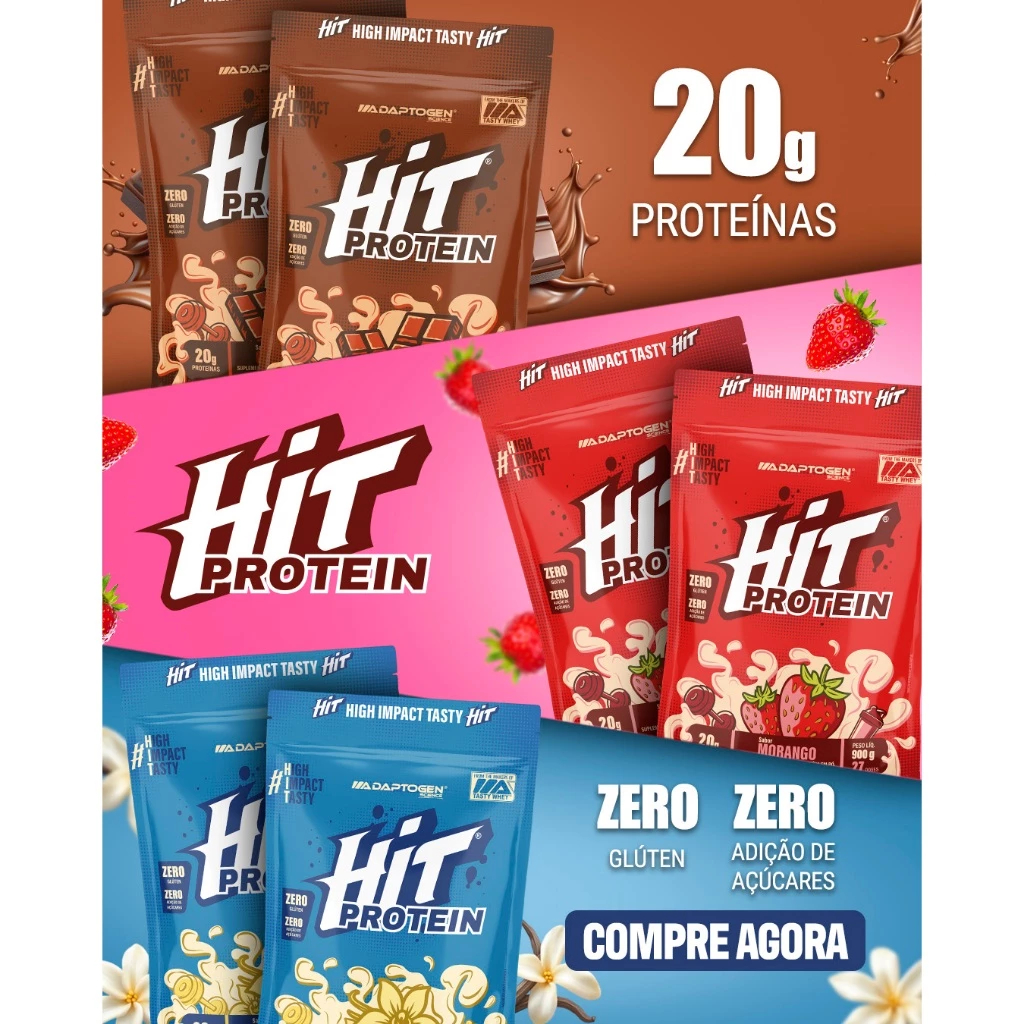 HIT Whey Refil 900g Adaptogen Science – Proteína Concentrada do Soro do Leite • Rico em BCAA • Vários Sabores