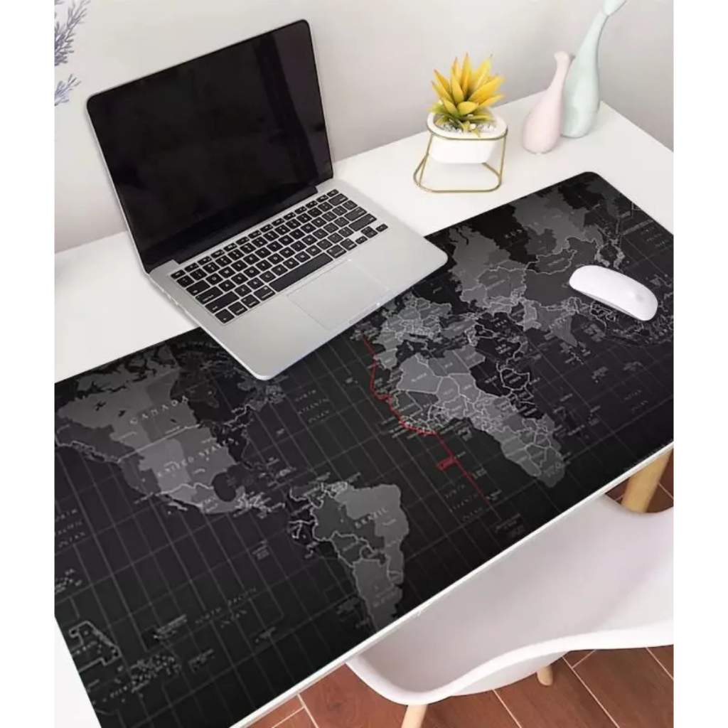 Mousepad Gamer RGB Mapa Mundi Preto Extra Grande Liso Cm Profissional ...