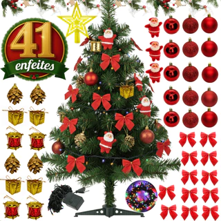 Arvore De Natal Pequena 60cm Mini Pinheiro  Verde Escritório Mesa Galhos Decorada Kit luxo Decoração