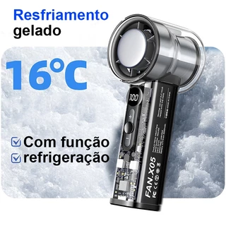 3000Mah Mini Ventilador Vento Forte 100 Velocidade do Vento de Engrenagem Display Digital Ventilador Ajustável