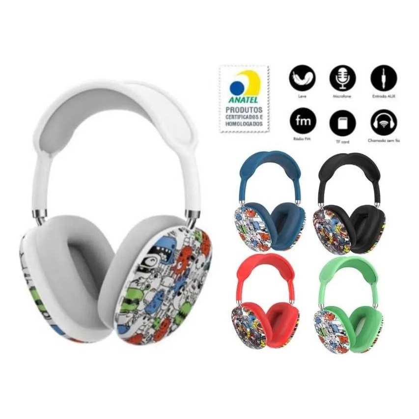Fone Sem Fio Bluetooth Colorido Para Academia