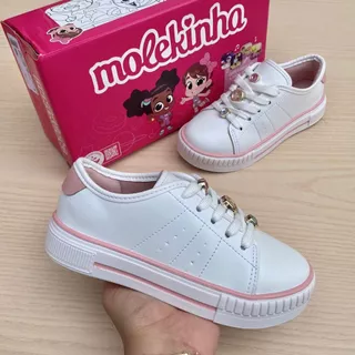 Tênis Sapato Infantil Menina Molekinha Pingente Confortável Escola Acolchoado Estilo em Oferta na Shopee