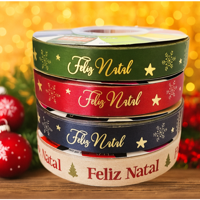 Fita de Natal Decorada Albano 16mm x 50m para Laço e Decoração | Shopee ...