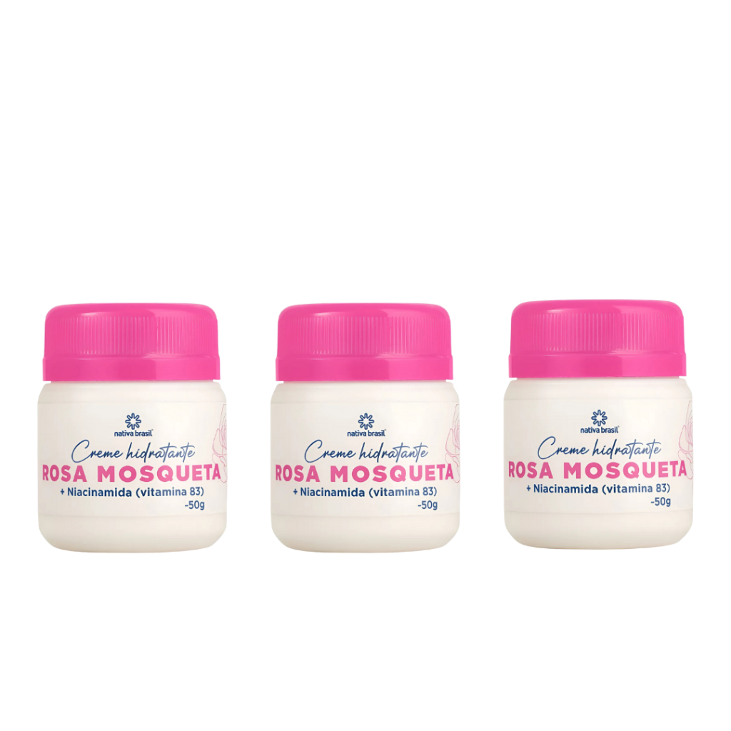 Kit com 3 Pomadas Clareadora Rosa Mosqueta Tira Manchas Anti-Rugas ...