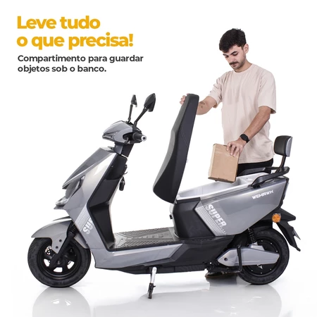 Scooter Moto Elétrica WeHawk Super WX-05 1000W 60V 20Ah – Pronta para uso, Adulto