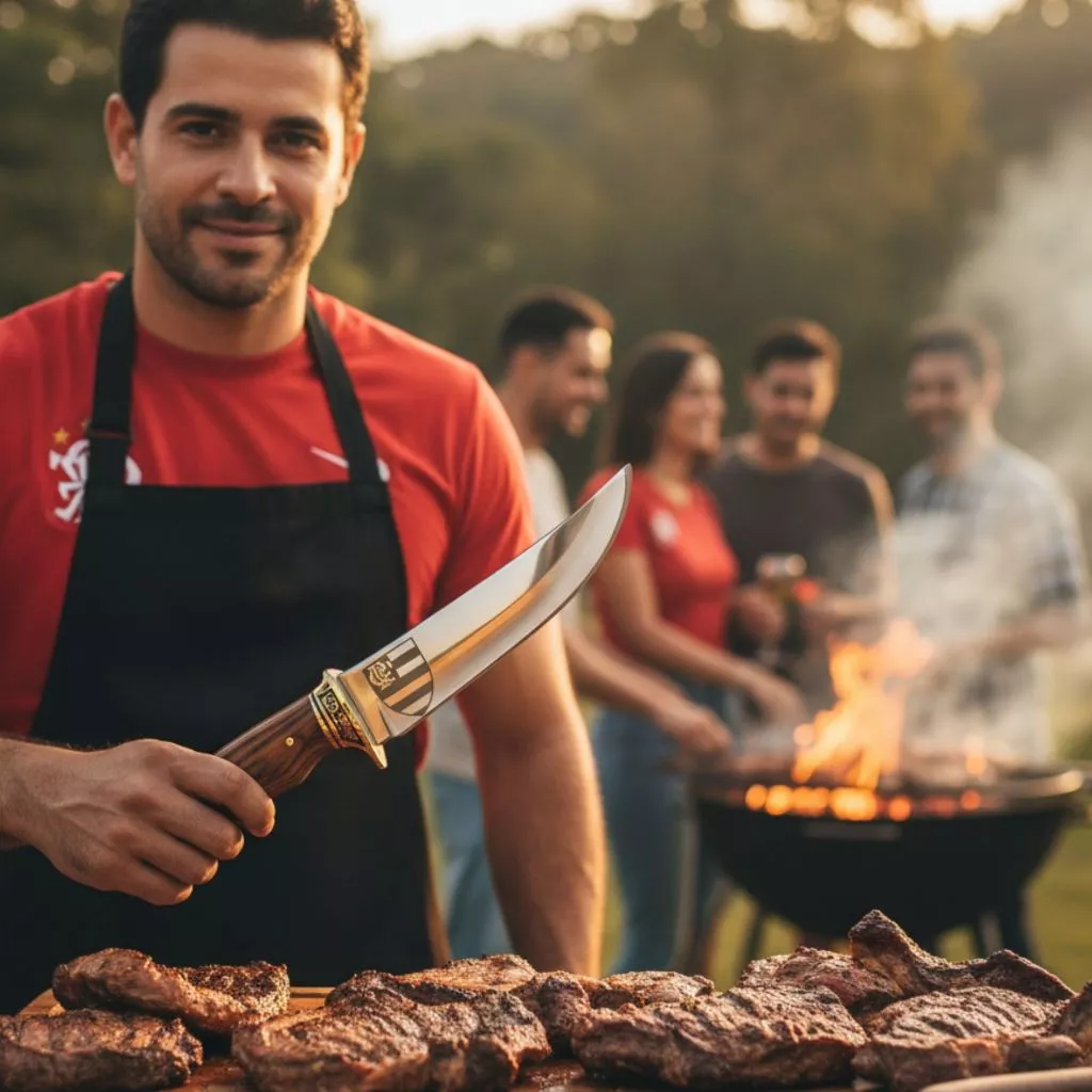 Faca Para Churrasco Profissional Luxo Personalizado Seu time - Imagem 2