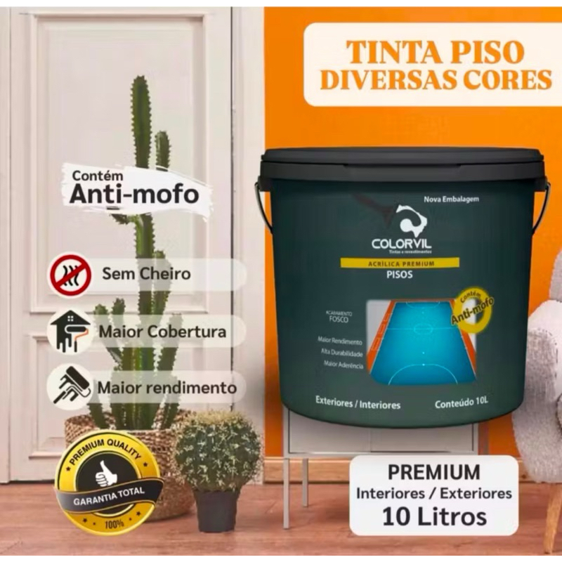 Tinta Piso Sem cheiro - Antimofo 3.6L • 10L | Shopee Brasil