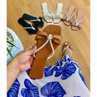KIT COM 4 RASTERINHA Sapatos Femininos Sandálias e Chinelos Sandália Plana e Rasteirinha LAÇO