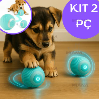 Kit 2 Bola Interativa Inteligente Para Gatos Cães Brinquedo Pet Estimula Caça Exercício Antiestresse